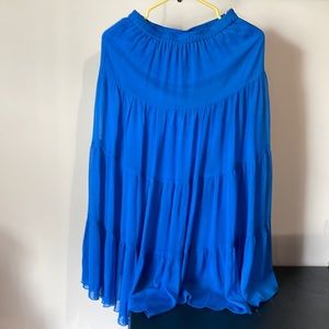 Linea by Louis Dell’Olio blue tiered ruffle chiffon boho skirt XS